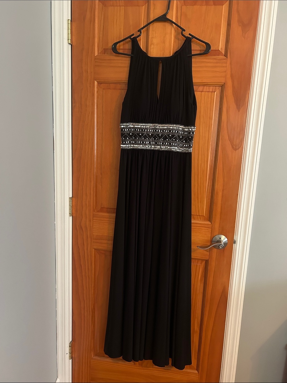 JS Boutique Black Maxi Dress with Beaded Waistband